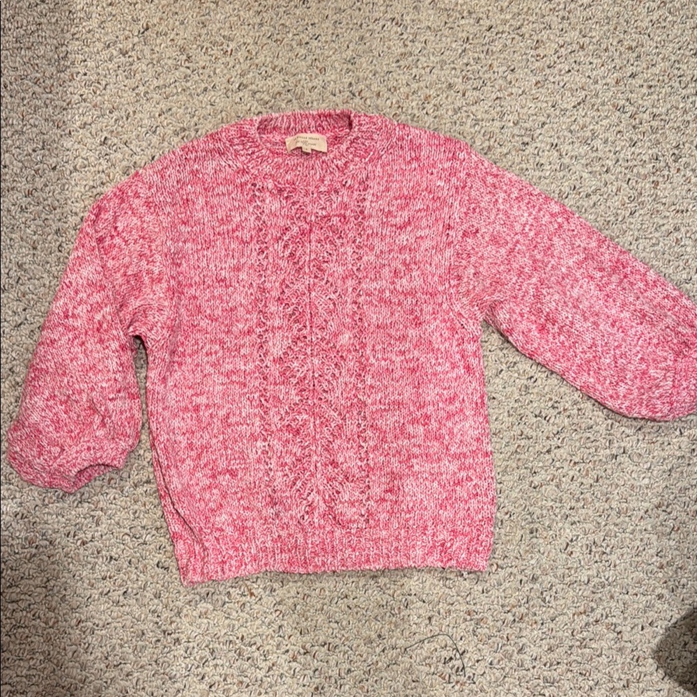 Sézane Pink Mélange Crew Neck Sweater